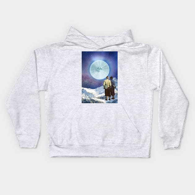 Have you seen the Moon last night? Kids Hoodie by montagealabira